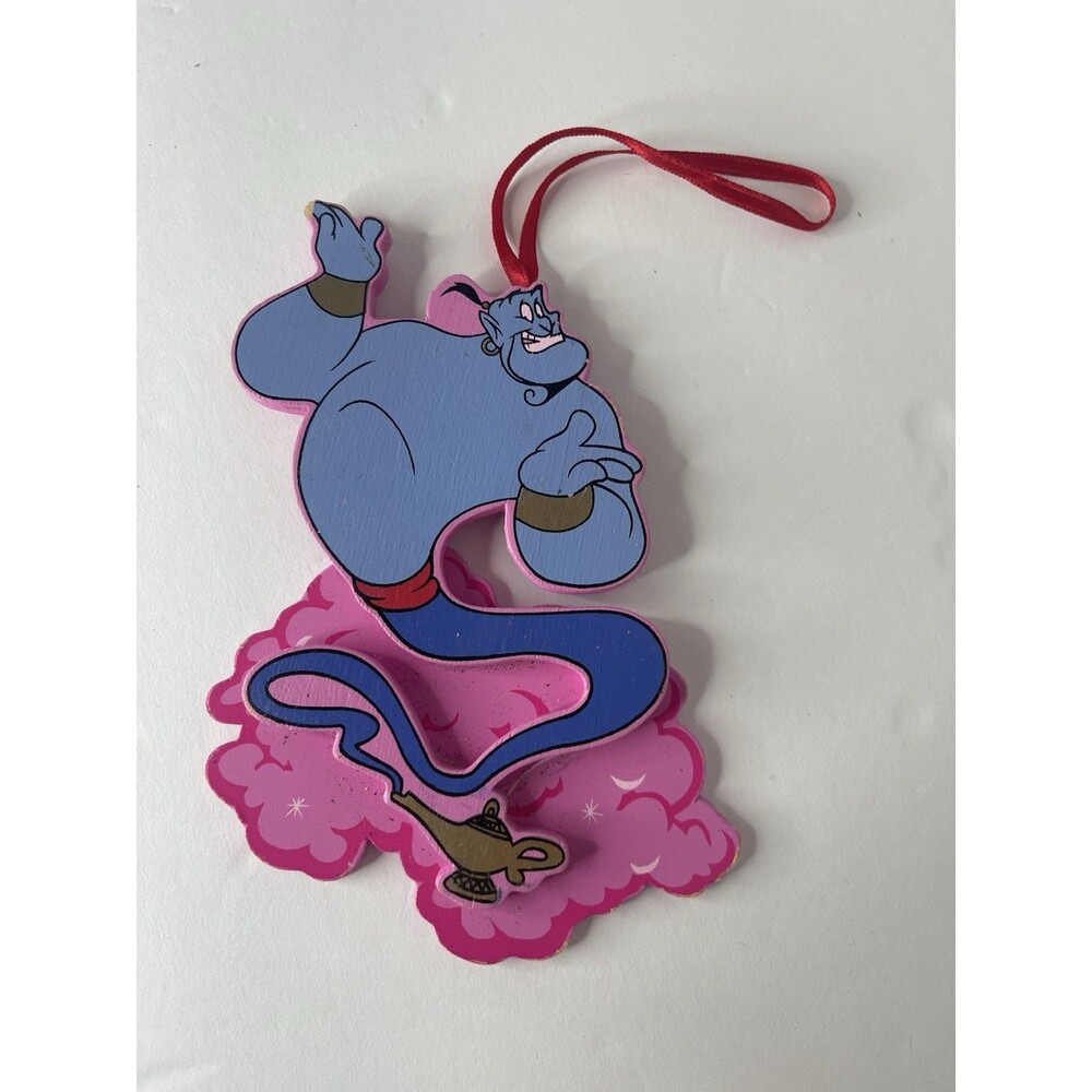 Vintage 90s Aladdin Genie Press Board 5.5" Christmas Ornament